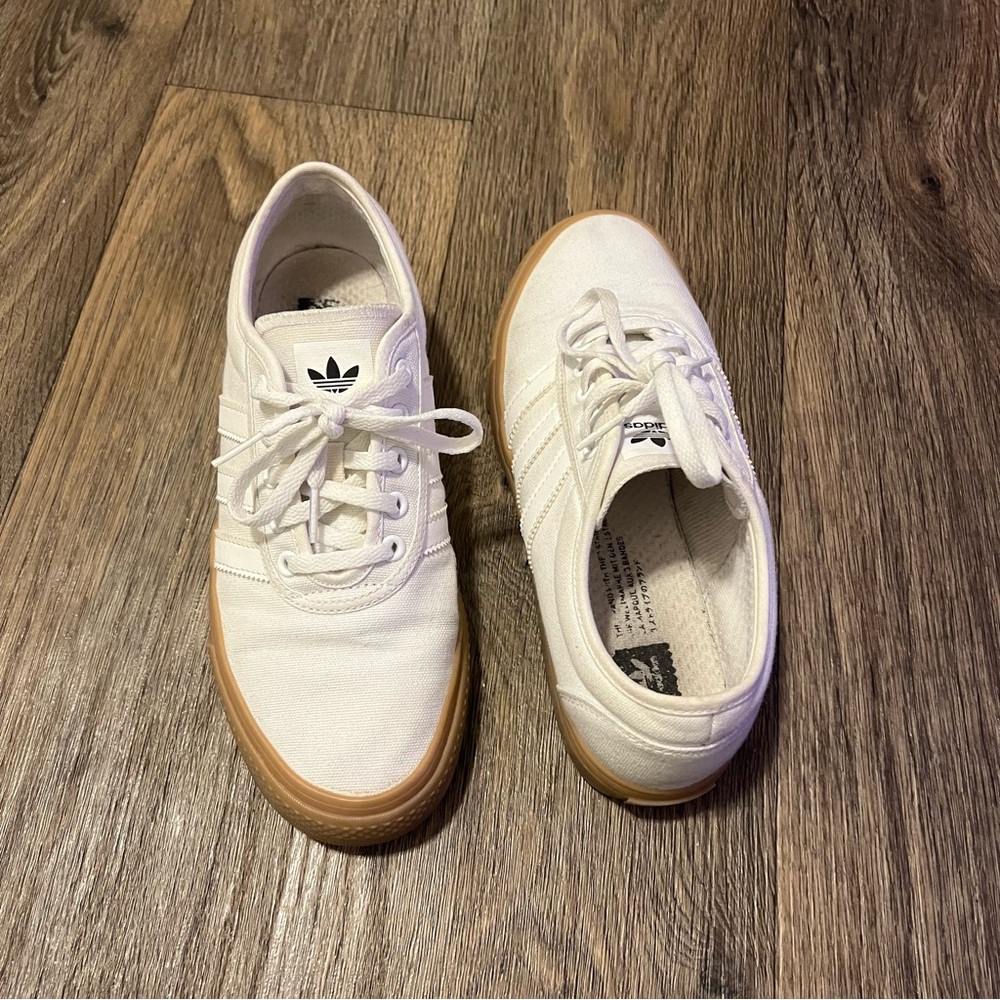 White canvas adidas